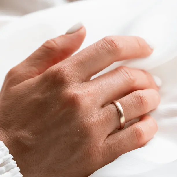 Matné komfortní snubní prsteny z bílého zlata ODELL Image