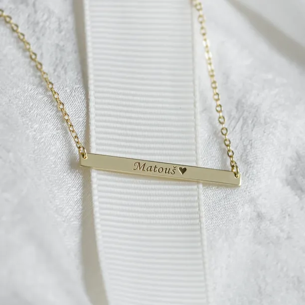 Gold Necklace in minimalist style with any engraving OSA Image