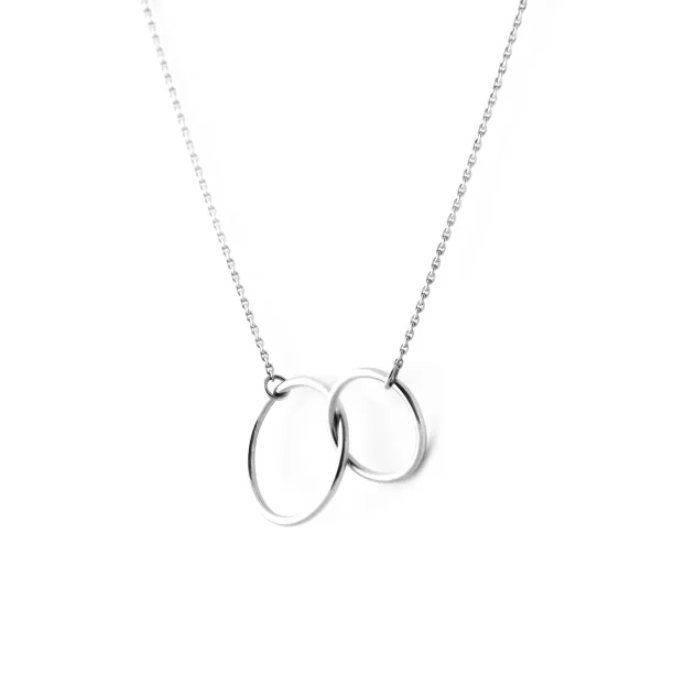 Jednoduchý stříbrný náhrdelník s kroužky VOVET Image