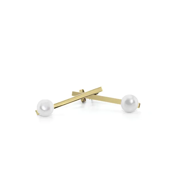 Zlaté náušnice s perlami Hakkola Image