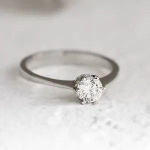 Engagement ring with diamond 0.4ct FLORA Thumbnail