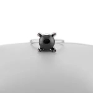 Zlatý prsten s hematitem a diamanty BURAS Thumbnail