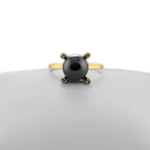 Zlatý prsten s hematitem a diamanty BURAS Thumbnail