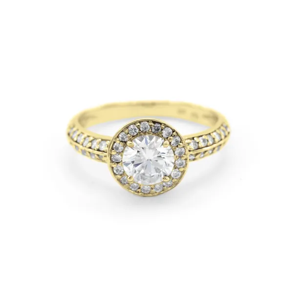  Extravagantní zásnubní prsten z stříbra v halo stylu IMSROA Image