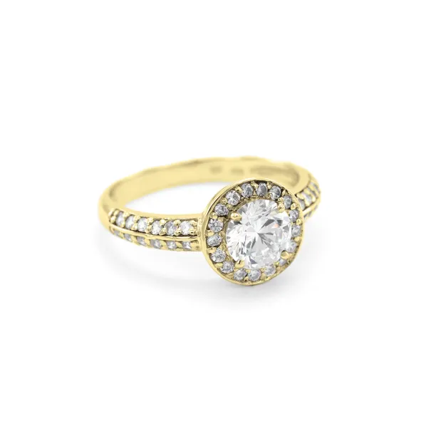  Extravagantní zásnubní prsten z stříbra v halo stylu IMSROA Image