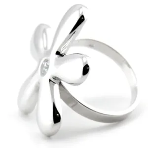 Nevšední stříbrný/zlatý květinový prsten s diamantem ALVDAL Thumbnail