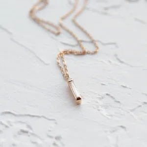 Moissanite and diamond minimalist pendant FELICE Thumbnail