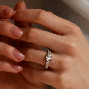 Zlatý zásnubní vintage prsten s diamanty 0.68ct OSLO Thumbnail