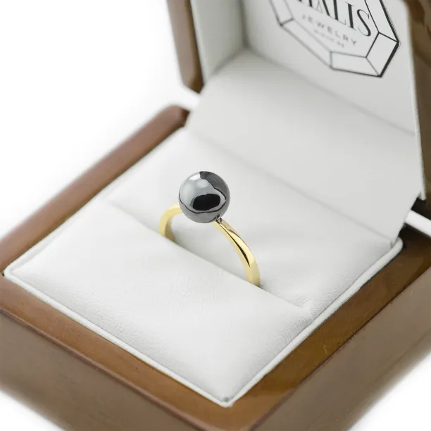 Minimalistický prsten s hematitem RENA Image