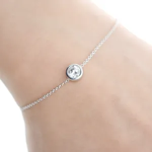 Jednoduchý stříbrný náramek se zirkonem  LOKKA Thumbnail