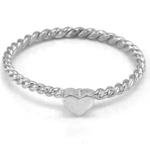 Jednoduchý prsten se srdcem ze stříbra LUSI Thumbnail