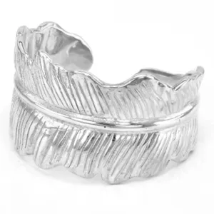Originální stříbrný prsten ve tvaru pírka LEAF Thumbnail