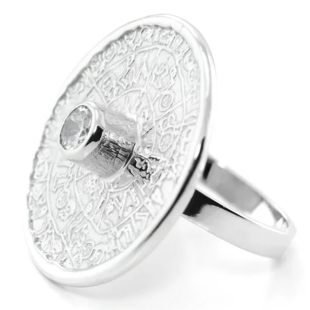 Prsten ve stylu mayského kalendáře s českým granátem nebo zirkonem OTRA Image