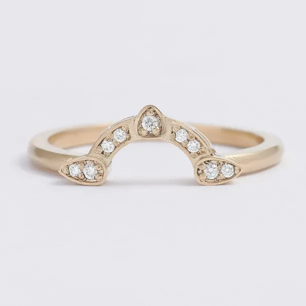 Moss agate and diamonds engagement ring set BRISTOL Image