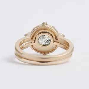 Moss agate and diamonds engagement ring set BRISTOL Thumbnail