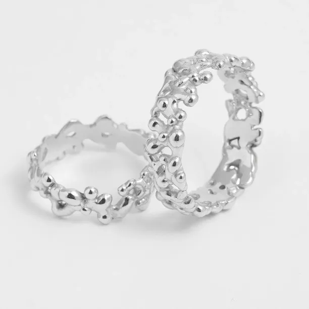 Avant-garde wedding rings with organic elements NALANI Image