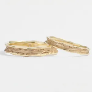 Wedding bands with natural surface NATURA Thumbnail