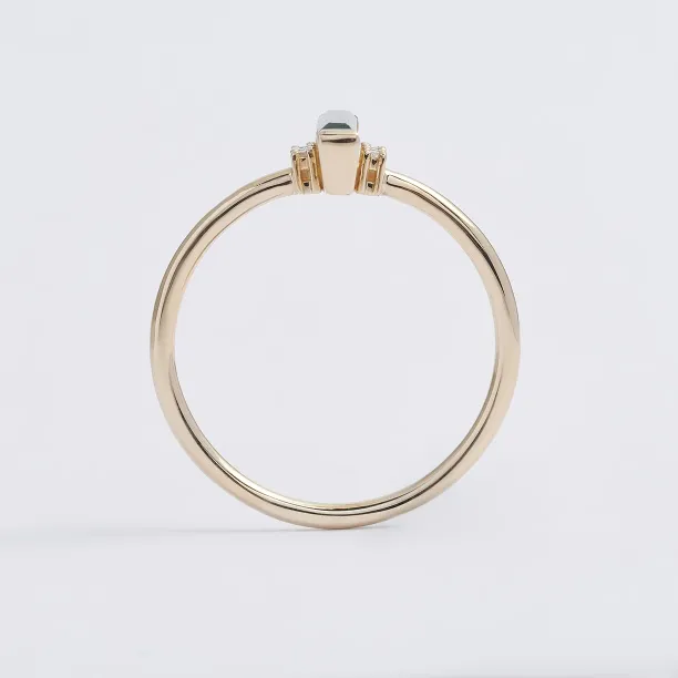 Minimalistický prsten s baguette mechovým achátem a diamanty JOHANA Image