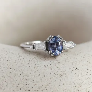 Zlatý prsten s modrozeleným oválným safírem DIANA Thumbnail