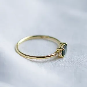 Moderní prsten s emerald safírem a diamanty EUDE Thumbnail