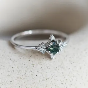 Mechový achát ve zlatém prstenu s diamanty ALBEROBELLO