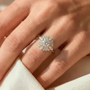 Výrazný zlatý prsten s lab grown diamanty STEPHANIE Thumbnail