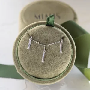 Moissanite and diamond minimalist pendant FELICE Thumbnail