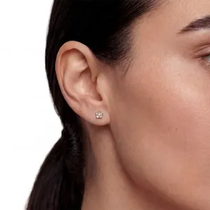 Solid gold diamond flower earrings BLOOM
