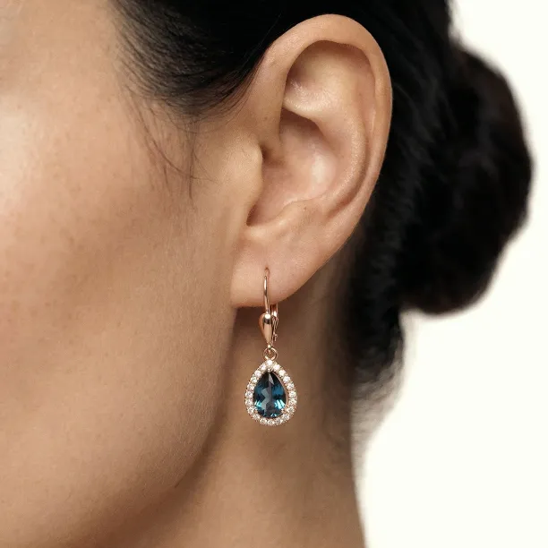 London blue topaz and diamond earrings SISSI Image