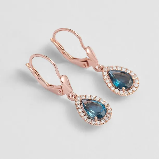 London blue topaz and diamond earrings SISSI Image