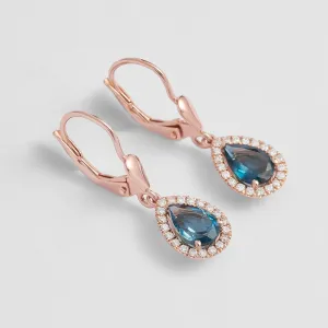 London blue topaz and diamond earrings SISSI Thumbnail