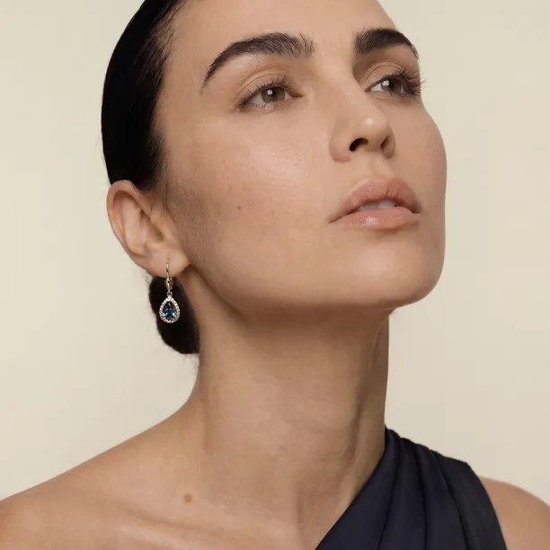 London blue topaz and diamond earrings SISSI Image