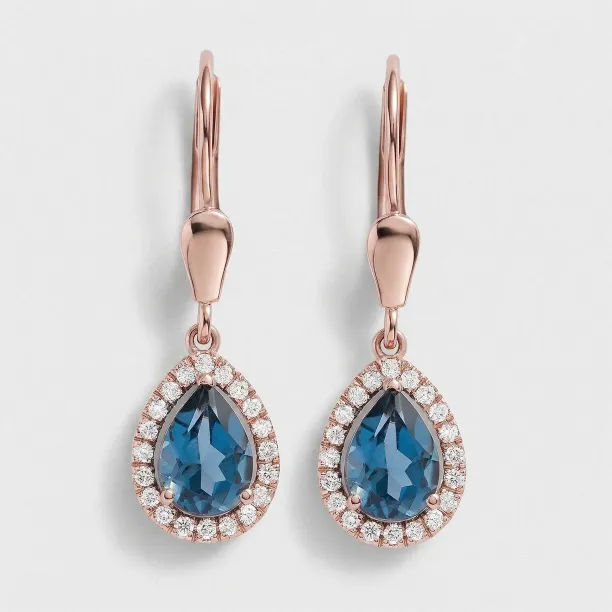 London blue topaz and diamond earrings SISSI Image