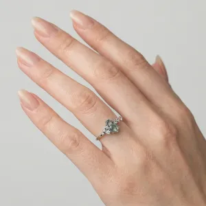 Cluster prsten s mechovým achátem a diamanty FANTASY Thumbnail