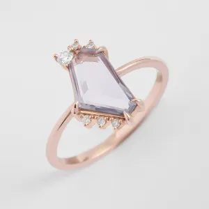 Gold ring with natural sapphire in violet colour SUZANNE Thumbnail