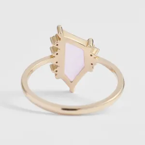 Gold ring with pink sapphire in asymmetric shape ROSALIE Thumbnail