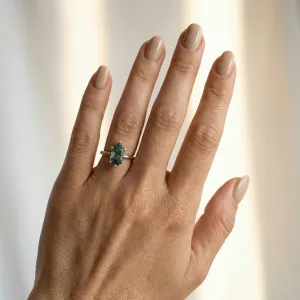 Zlatý prsten s mechovým achátem ve tvaru šestihranu KLERA Thumbnail