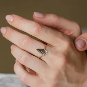 Elegantní prsten s kite salt and pepper diamantem AINI Thumbnail