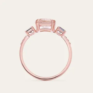 Vintage ring with rutilated quartz and salt and pepper diamonds FRANCI