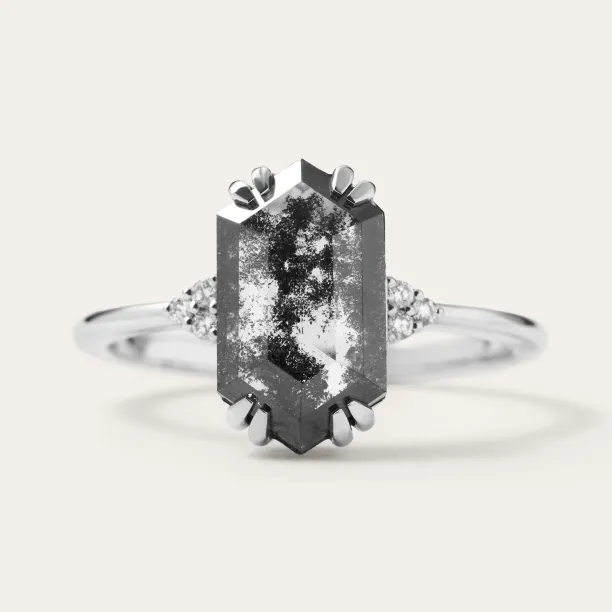 Lab-grown salt and pepper diamond ring PAULI Image