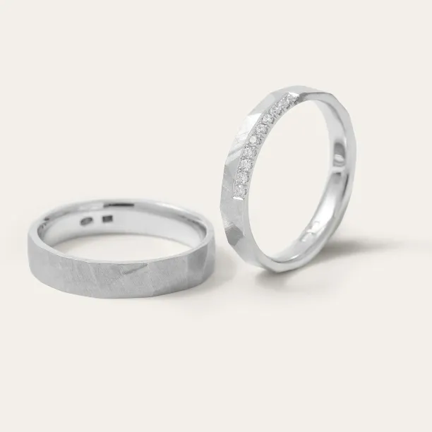 Tepané snubní prsteny s diamanty IRENE Image