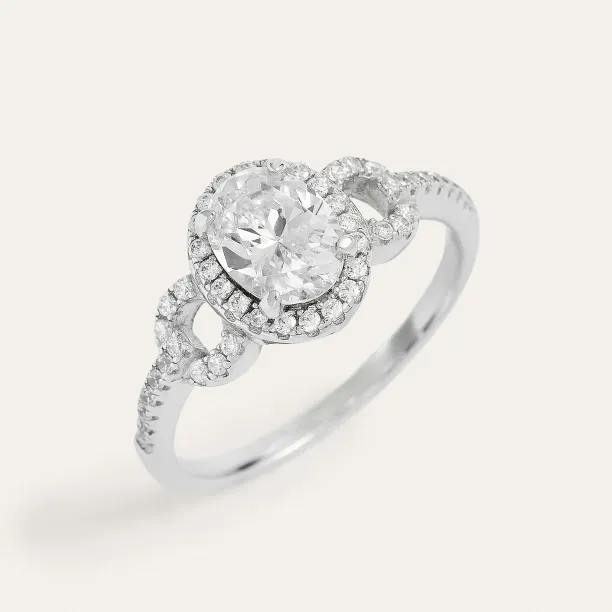 Luxury engagement ring with moissanites MERYL  Image