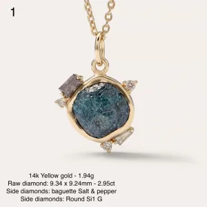 Raw diamond pendant LAURA
