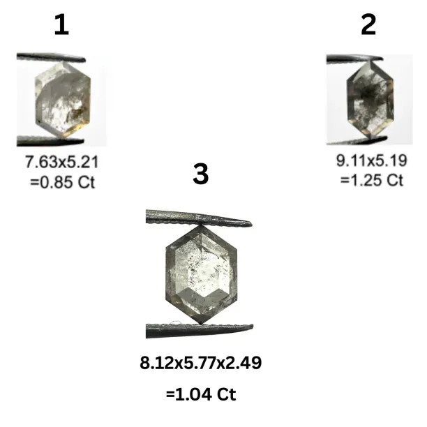 Zlatý prsten s hexagon salt and pepper diamantem SIA Image