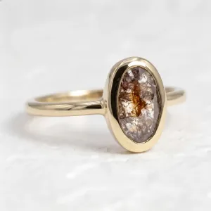 Gold ring with salt and pepper diamond HIKS Thumbnail