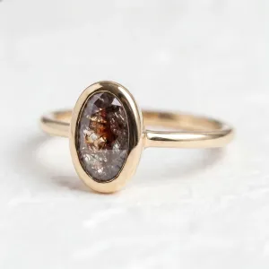Gold ring with salt and pepper diamond HIKS Thumbnail