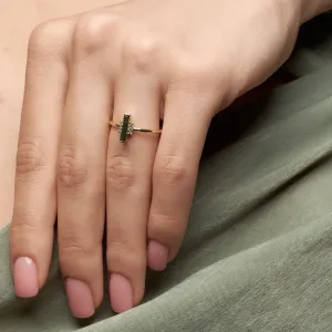 Moss agate and diamond ring JOHANA Thumbnail