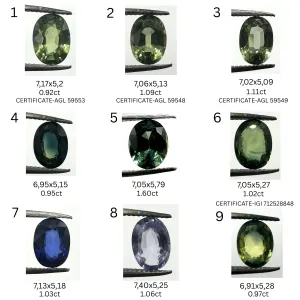 Unique teal sapphire and moissanite ring MAYLA Thumbnail