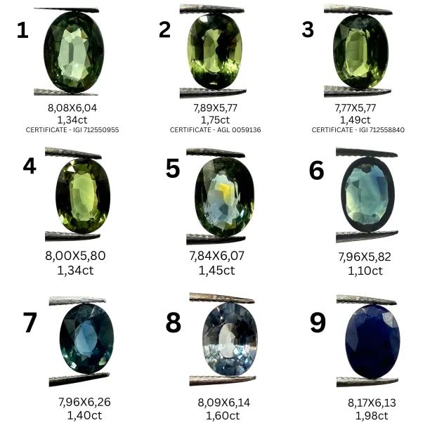 Vintage zásnubní prsten se zeleným safírem a diamanty CADET Image
