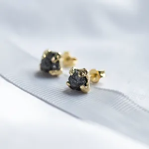 Netradiční náušnice se šedými surovými diamanty CORDELIA Thumbnail